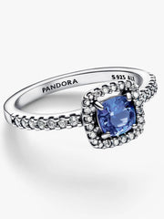 Sparkling Square Halo Ring