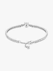Pink Sparkling Heart Tennis Bracelet