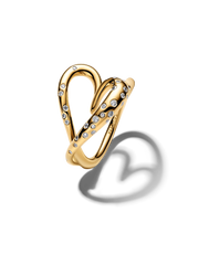 Organically Shaped Stone-Set Heart Ring