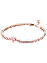 Sparkling Heart Tennis Bracelet