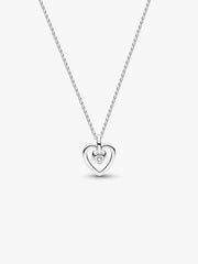 Pandora Talisman Sterling Silver Lab-Grown Diamond Heart Pendant Necklace