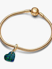 FINAL SALE - Opalescent Green Heart Dangle Charm
