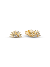 Celestial Sparkling Sun Stud Earrings