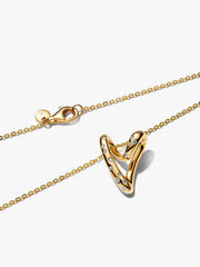 Organically Shaped Stone-Set Heart Pendant Necklace