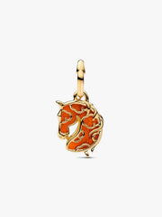 Red Fire Horse Murano Glass Dangle Charm