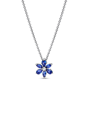 Sparkling Blue Herbarium Cluster Pendant Necklace