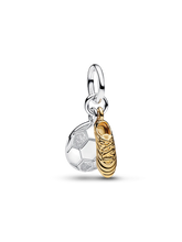 Engravable Soccer Shoe Double Dangle Charm