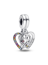 Splittable Puzzle Piece Hearts Dangle Charm