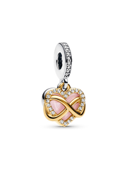 Sparkling Infinity Heart Dangle Charm