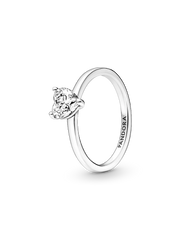 Sparkling Clear Heart Solitaire Ring