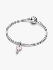 Opalescent Heart Key Dangle Charm