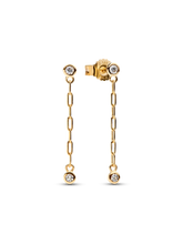 Pandora Era Bezel Lab-Grown Diamond Paperclip Chain Drop Earrings