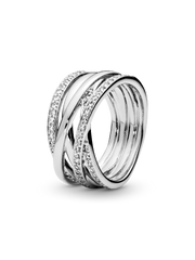 Sparkling & Polished Lines Ring