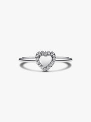 Engravable Heart Halo Ring