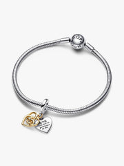 Lab-grown Diamond Engravable Mom Double Dangle Charm