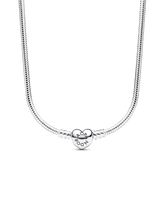Pandora Moments Heart Clasp Snake Chain Necklace