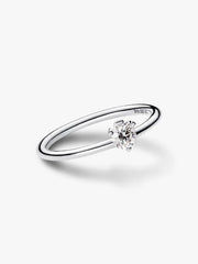 FINAL SALE - Pandora Nova Sterling Silver Off-set Lab-grown Diamond Ring