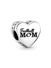 Football Mom Heart Charm