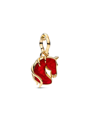 Red Fire Horse Murano Glass Dangle Charm