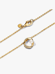 Organically Shaped Pavé Circle & Treated Freshwater Cultured Pearl Collier Necklace