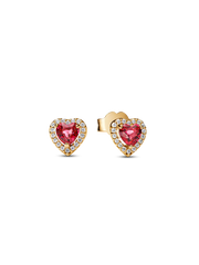 Sparkling Elevated Heart Stud Earrings