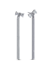 Pavé Bow Drop Earrings