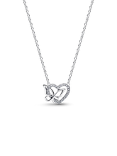 Entwined Heart & Butterfly Pendant Necklace