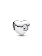 May Engravable Green Stone Heart Charm