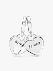 Double Heart Split Dangle Charm