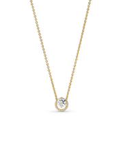 Sparkling Round Halo Pendant Collier Necklace