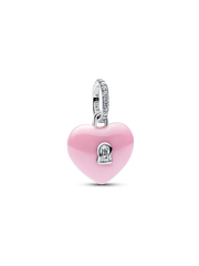 FINAL SALE - Matte Black Ceramic Heart Padlock Dangle Charm