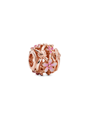 Openwork Pink Daisy Flower Charm