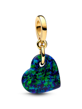 FINAL SALE - Opalescent Green Heart Dangle Charm