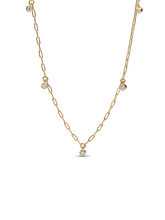 Pandora Era Bezel Lab-Grown Diamond Dangle Station Paperclip Chain Necklace