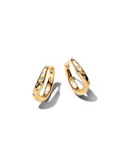 Organically Shaped Stone-Set Hoop Earrings