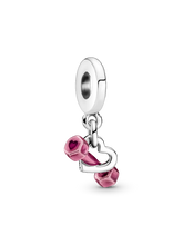 Dumbbell & Heart Dangle Charm