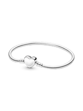Pandora Moments Engravable Heart Clasp Snake Chain Bracelet