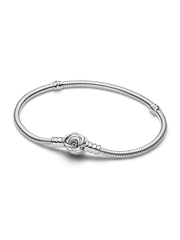 Pandora Moments Rose in Bloom Clasp Snake Chain Bracelet
