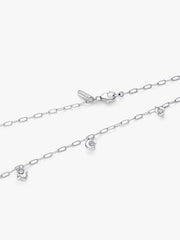 Pandora Talisman Sterling Silver Lab-Grown Diamond Dangle Symbols Paperclip Chain Necklace