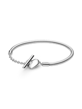 Pandora Moments Heart T-Bar Snake Chain Bracelet