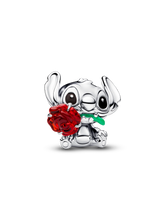 Disney Stitch Rose Murano Glass Charm