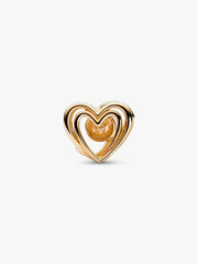 Openwork Swirling Heart & Treated Freshwater Cultured Pearl Charm