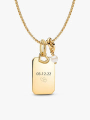 June Engravable Dangle Charm Necklace Set