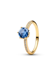 Clear Sparkling Crown Solitaire Ring