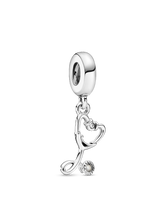 Stethoscope Heart Dangle Charm