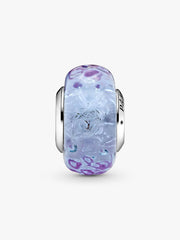 Wavy Fancy Pink Murano Glass Charm