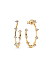 Pandora Era Lab-Grown Diamond Station Hoop Earrings