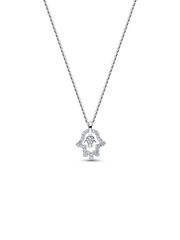 Pandora Talisman Sterling Silver Lab-Grown Diamond Hamsa Hand Pendant Necklace