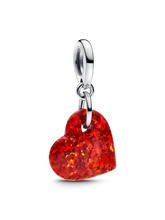 Opalescent Red Heart Dangle Charm
