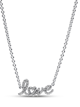 Sparkling Handwritten Love Collier Necklace